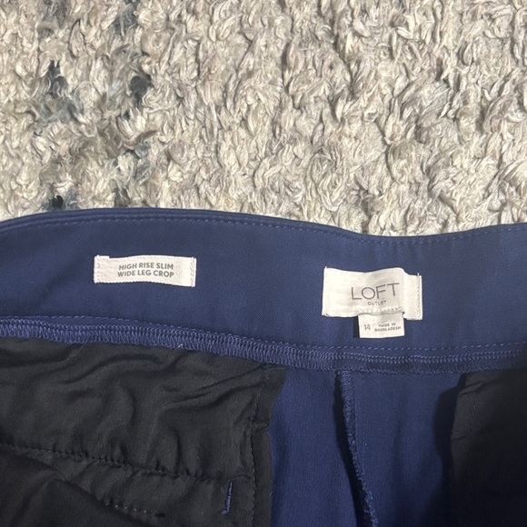 LOFT Deep Blue Dress Capri Wide Leg Pants - Picture 3 of 11